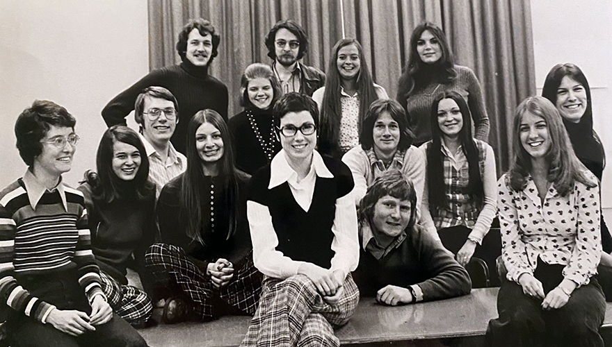 BA Journalism Class of '74 - taken in 1974